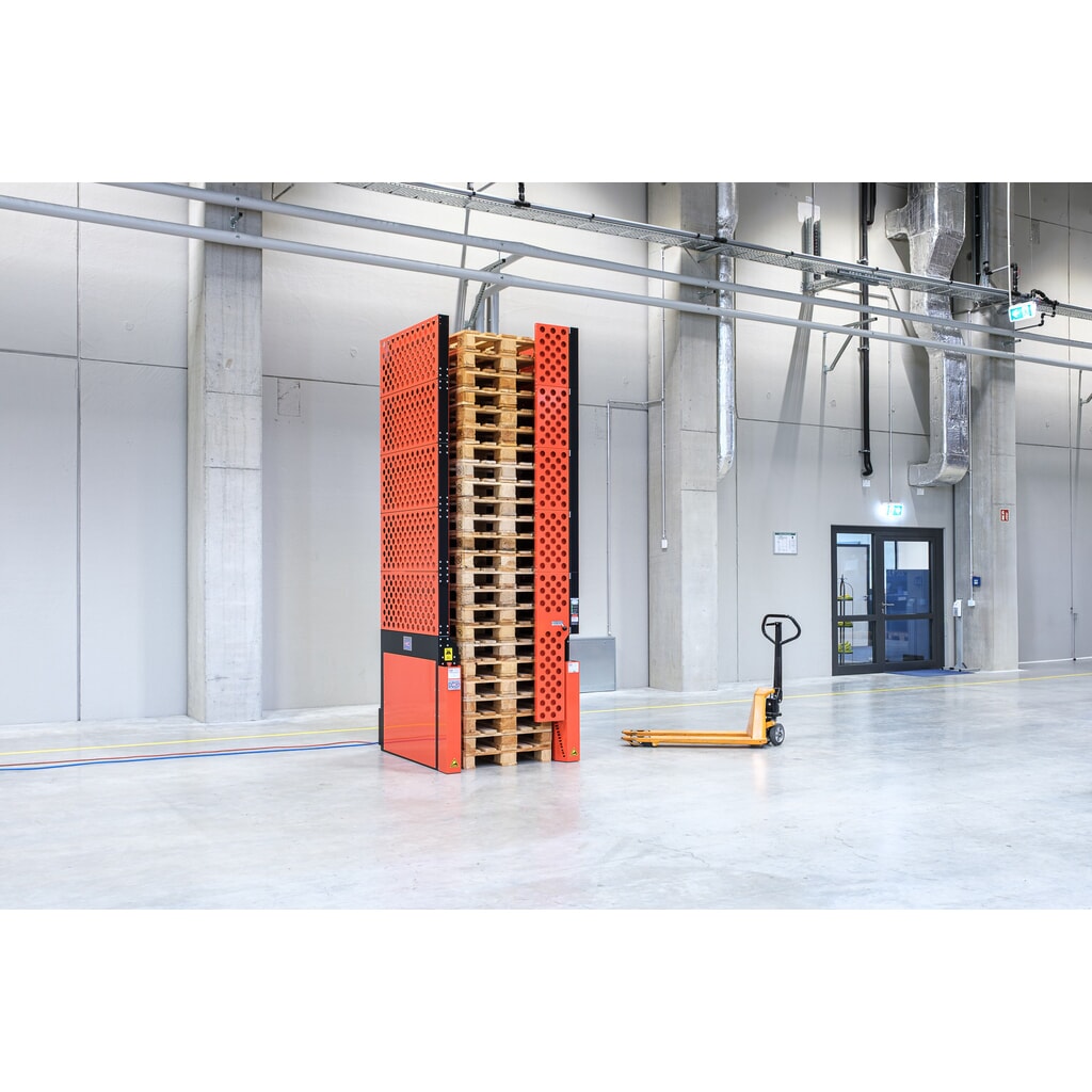 Hagenauer+Denk Palettenmagazin PalServer Elektro, 24 Paletten, BxL 800 x 1200 mm Produktabbildung: Hagenauer+Denk Palettenmagazin PalServer Elektro, 24 Paletten, BxL 800 x 1200 mm