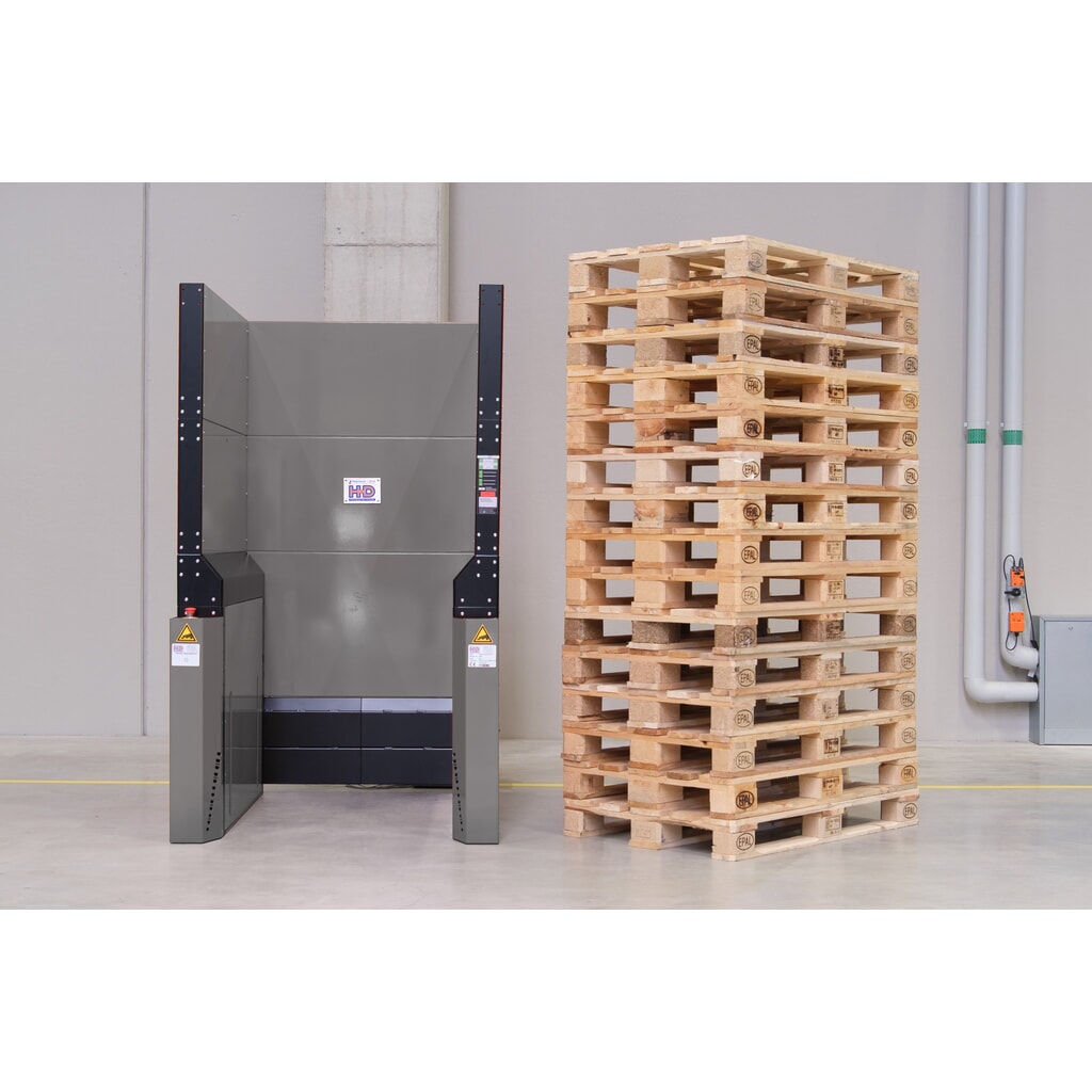 Hagenauer+Denk Palettenmagazin PalServer Universal, 15 Paletten, BxL 800 x 1200 mm, Edelstahl Produktabbildung: Hagenauer+Denk Palettenmagazin PalServer Universal, 15 Paletten, BxL 800 x 1200 mm, Edelstahl