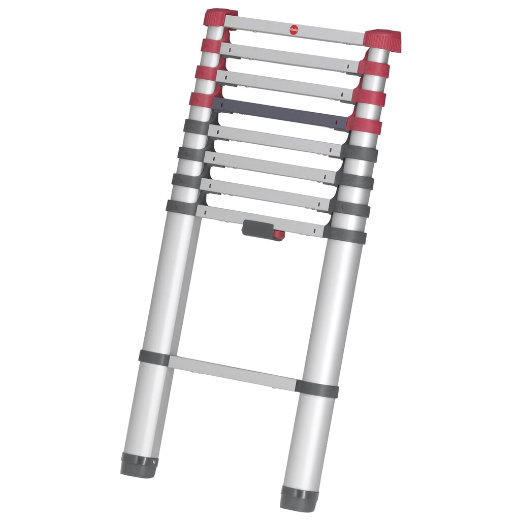 Hailo FlexLine, Alu-Sicherheits-Teleskopleiter, 9 Sprossen Produktabbildung: Hailo FlexLine, Alu-Sicherheits-Teleskopleiter, 9 Sprossen