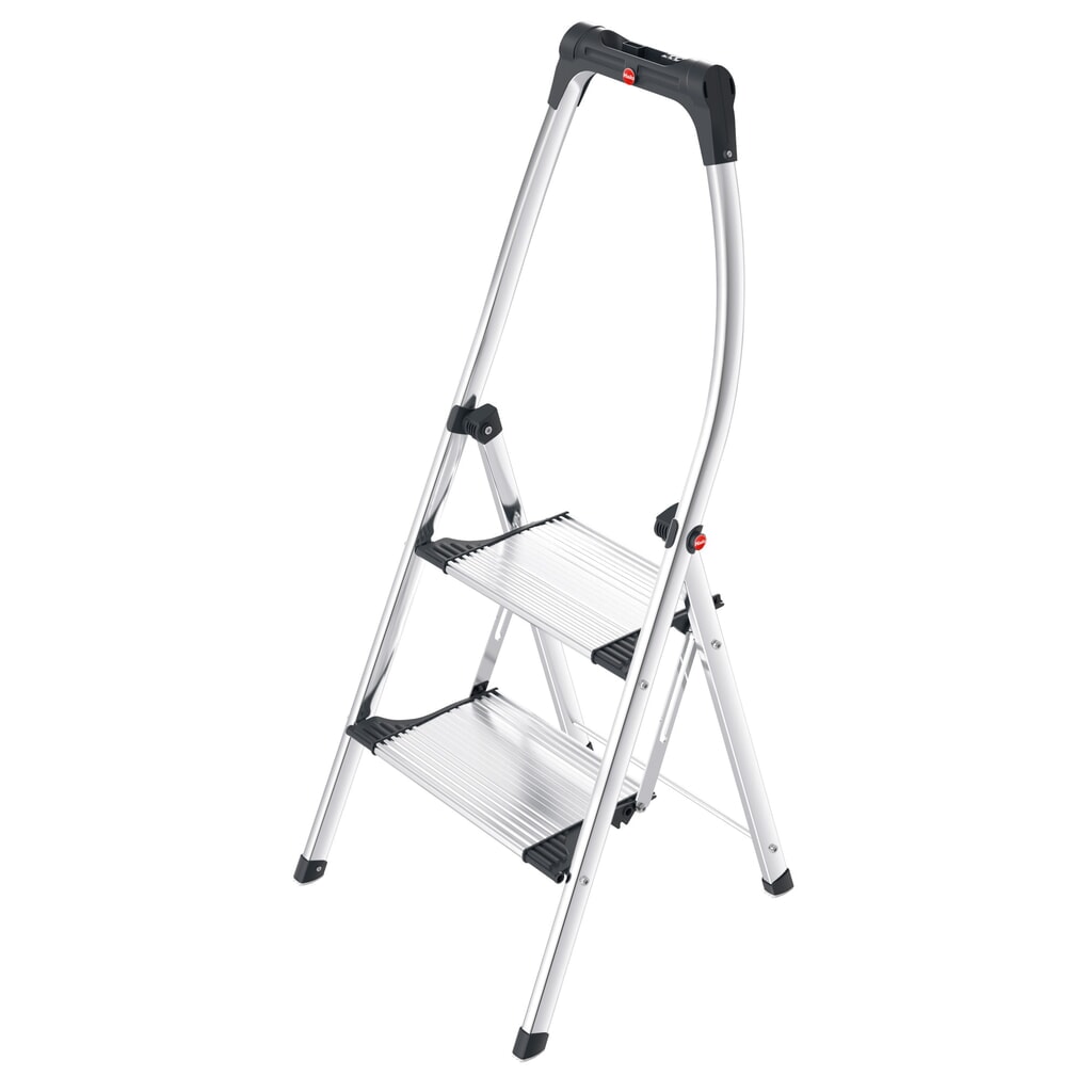 Hailo Klapptritt, Plattformhöhe 490 mm, Stufen einschl. Plattform 2, Aluminium mit Anti-Rutsch-Riffelung Produktabbildung: Hailo Klapptritt, Plattformhöhe 490 mm, Stufen einschl. Plattform 2, Aluminium mit Anti-Rutsch-Riffelung