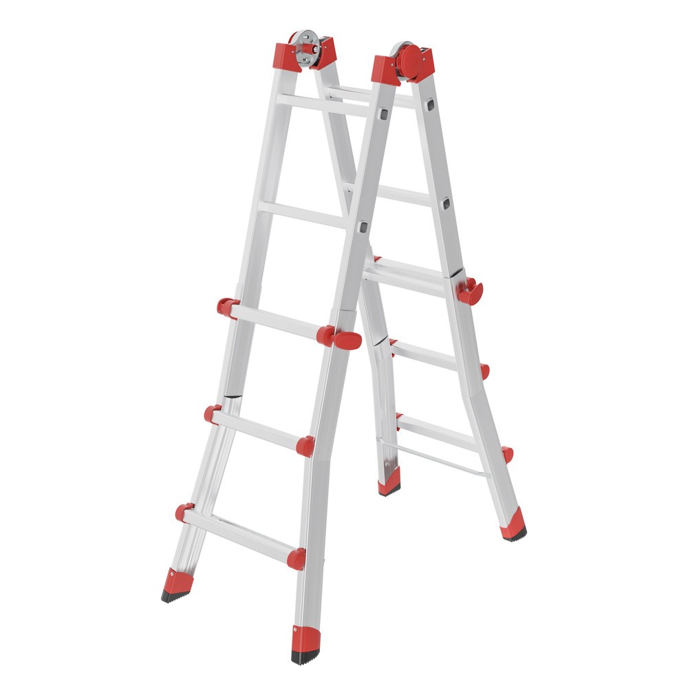 Produktabbildung Nr. 1: Hailo M80, Aluminium-Multifunktionsleiter, 4x3 Sprossen