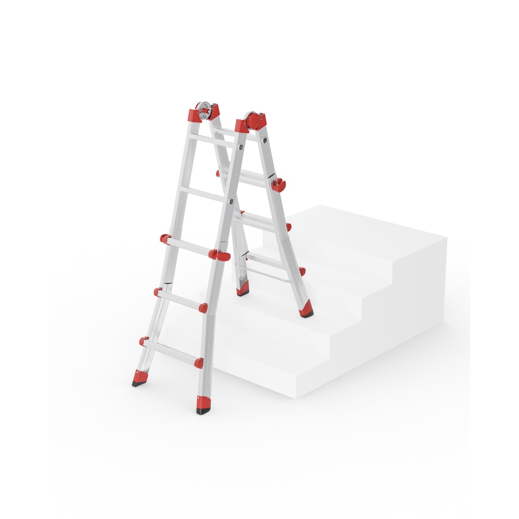 Hailo M80, Aluminium-Multifunktionsleiter, 4x3 Sprossen Produktabbildung Nr. 3: Hailo M80, Aluminium-Multifunktionsleiter, 4x3 Sprossen