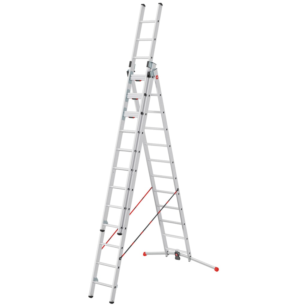 Hailo S120 Pro, Mehrzweckleiter 3-teilig, 3 x 12 Sprossen Produktabbildung: Hailo S120 Pro, Mehrzweckleiter 3-teilig, 3 x 12 Sprossen