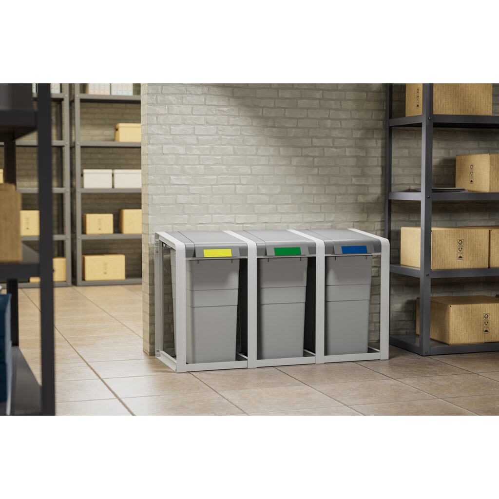 Hailo Wertstoffsammler ProfiLine Öko XL, 38 Liter, Erweiterungsmodul, matt Produktabbildung Nr. 4: Hailo Wertstoffsammler ProfiLine Öko XL, 38 Liter, Erweiterungsmodul, matt