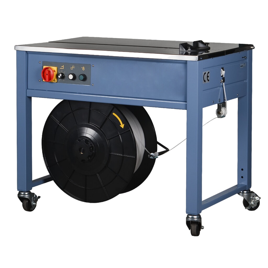 LINDER Halbautomatische Umreifungsmaschine, bis 25 Umreifungen pro Minute, für PP-Band Produktabbildung: LINDER Halbautomatische Umreifungsmaschine, bis 25 Umreifungen pro Minute, für PP-Band
