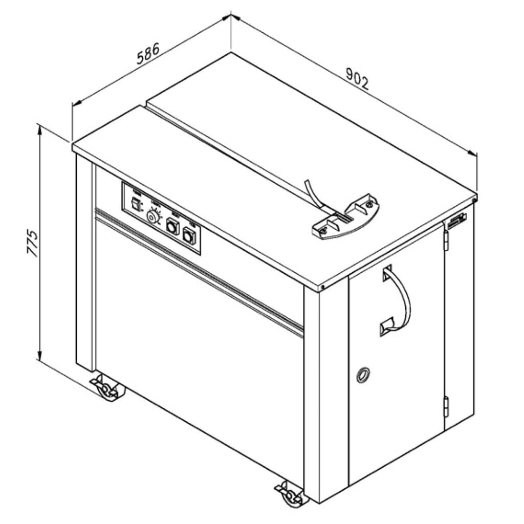 Halbautomatische Umreifungsmaschine Universal, für Bandbreite 13 mm, geschlossen Produktabbildung Nr. 2: Halbautomatische Umreifungsmaschine Universal, für Bandbreite 13 mm, geschlossen