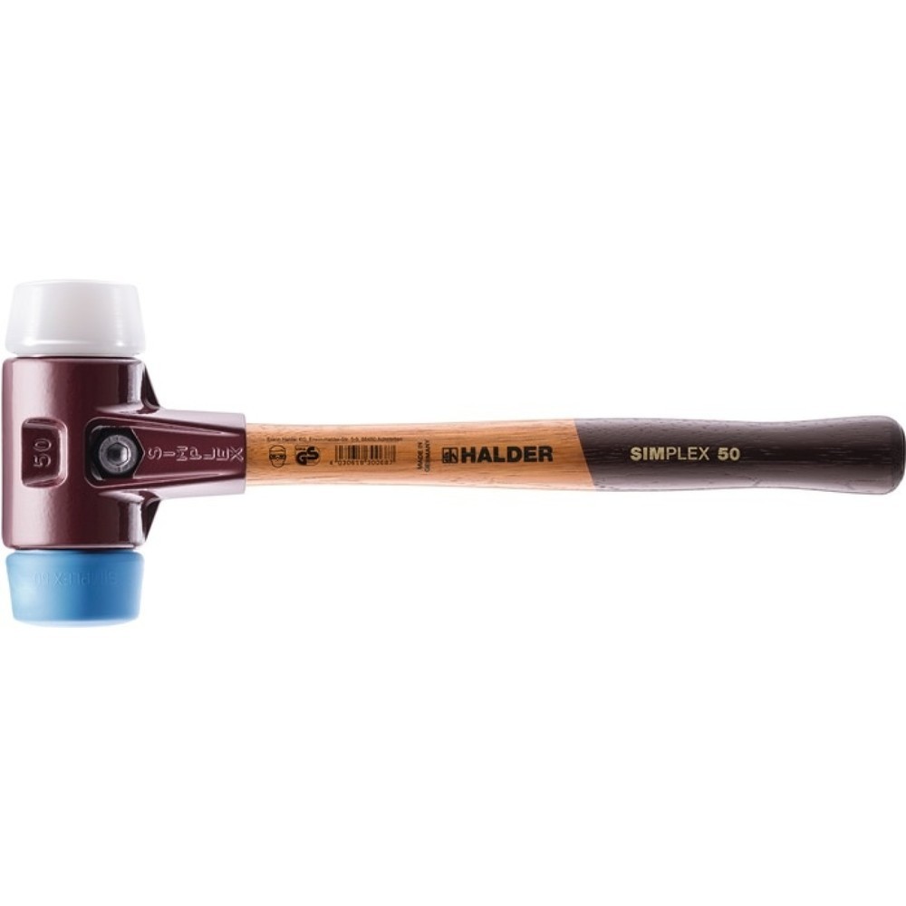 Produktabbildung: HALDER Schonhammer SIMPLEX, Länge 490 mm Kopf-Durchmesser 80 mm, weich/mittelhart Holz