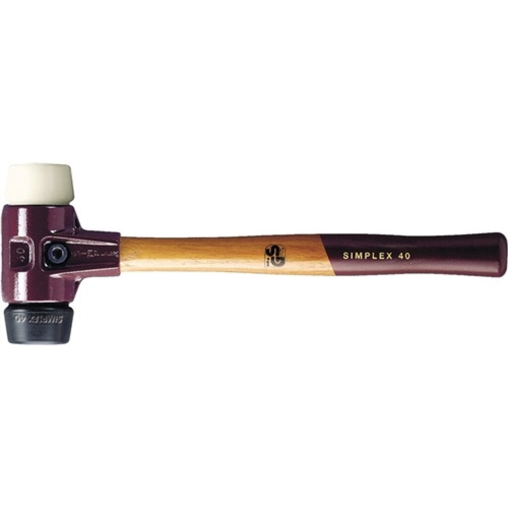 Schonhammer SIMPLEX L.300mm Kopf-D.30mm mittelh./hart HO Gum.schwarz/Nylon weiß Produktabbildung: Schonhammer SIMPLEX L.300mm Kopf-D.30mm mittelh./hart HO Gum.schwarz/Nylon weiß