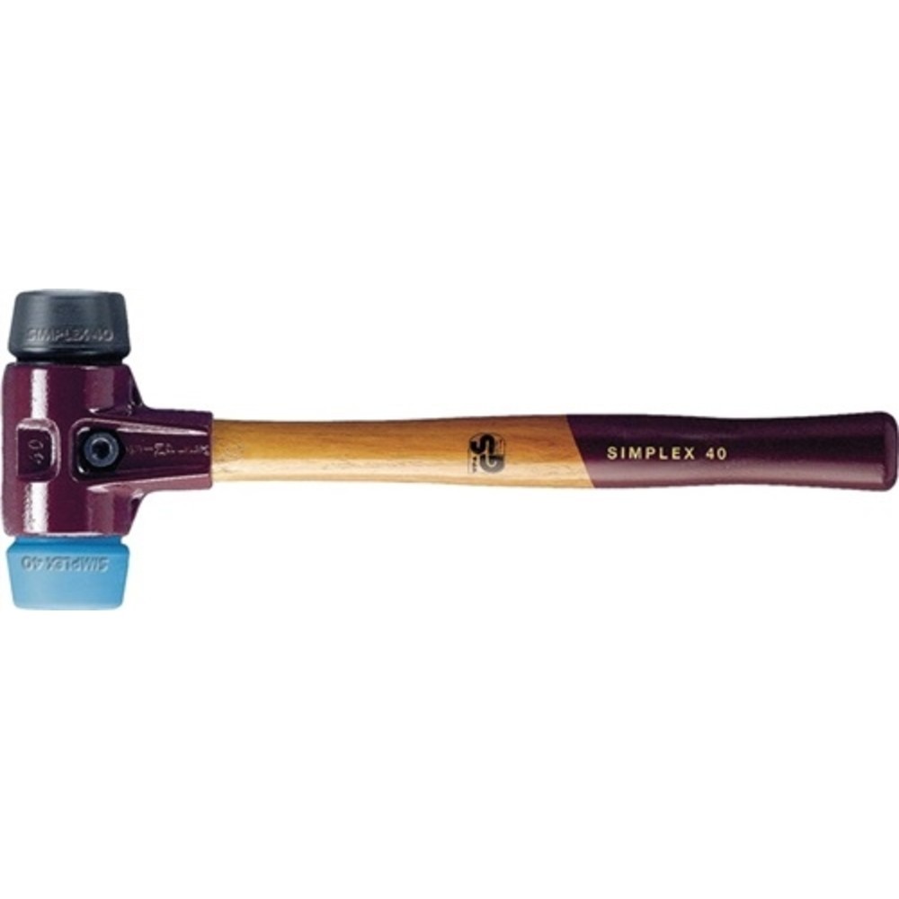Produktabbildung: Schonhammer SIMPLEX L.300mm Kopf-D.30mm weich/mittelh.HO TPE-soft blau/Gu.schw.