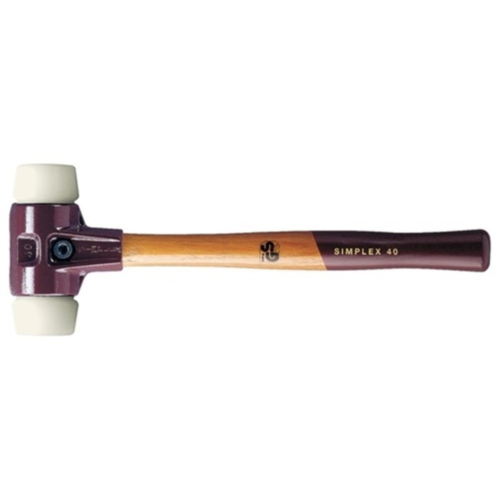 Produktabbildung: Schonhammer SIMPLEX L.300mm Kopf-D.30mm mittelh.HO Superplastik weiß HALDER