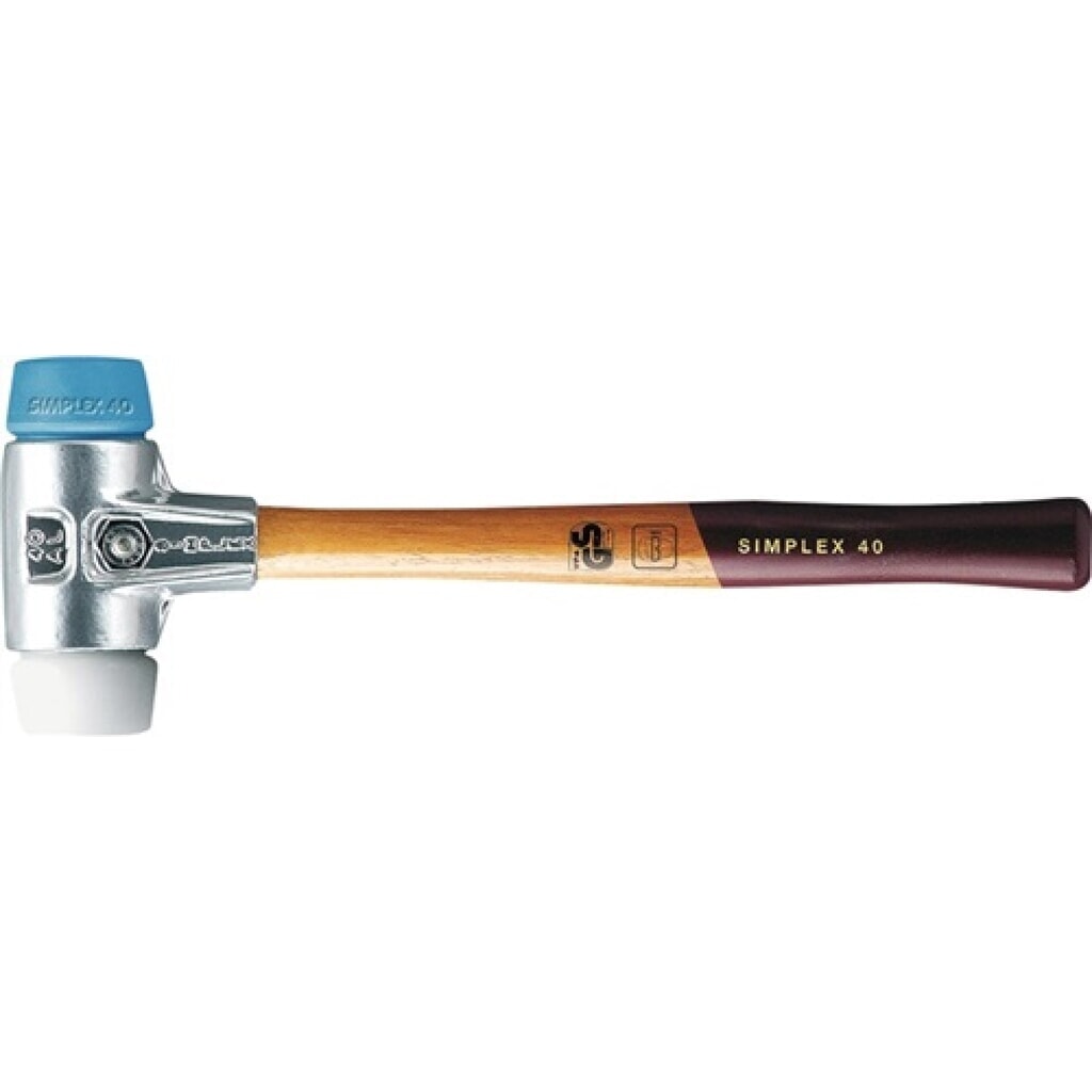 Produktabbildung: Schonhammer SIMPLEX L.300mm Kopf-D.30mm HO Superplast.weiß/TPE-soft blau HALDER