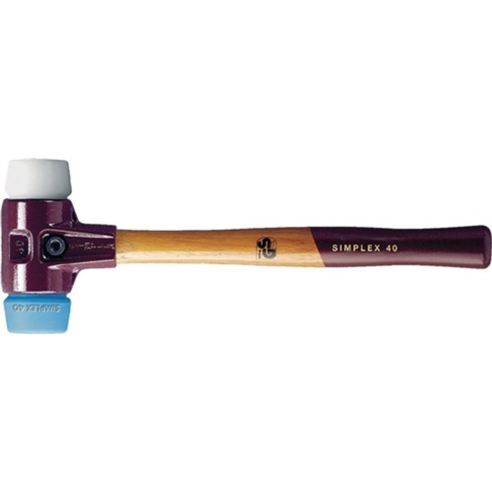 Produktabbildung: Schonhammer SIMPLEX L.330mm Kopf-D.40mm weich/mittelh.HO TPE-soft blau/Superpl.