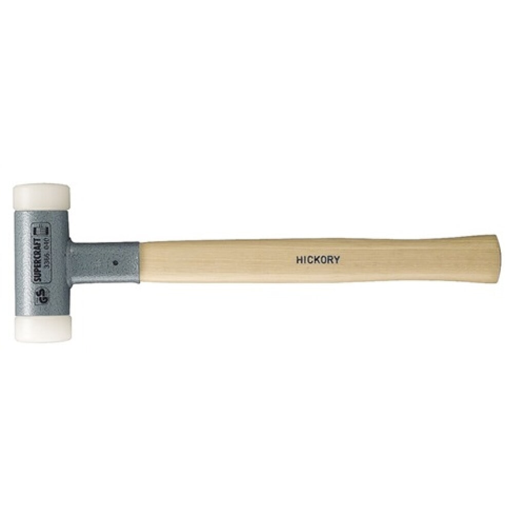 Schonhammer SUPERCRAFT L.300mm Kopf-D.20mm Hickory rückschlagfrei hart Nyl.weiß Produktabbildung: Schonhammer SUPERCRAFT L.300mm Kopf-D.20mm Hickory rückschlagfrei hart Nyl.weiß