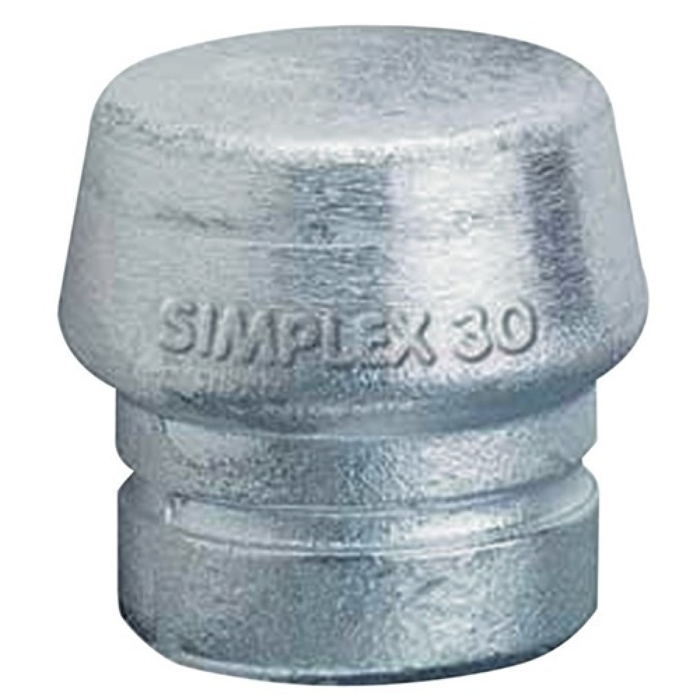 Produktabbildung: Schonhammerkopf SIMPLEX Kopf-Ø 30mm Weichmetall silber hart HALDER
