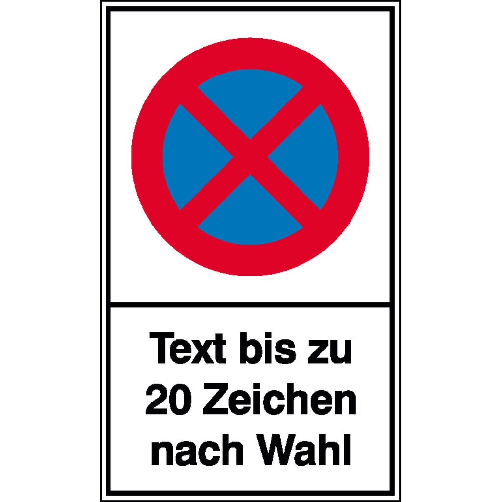Produktabbildung: Halteverbotsschild, absolut, Text nach Wunsch, Alu geprägt