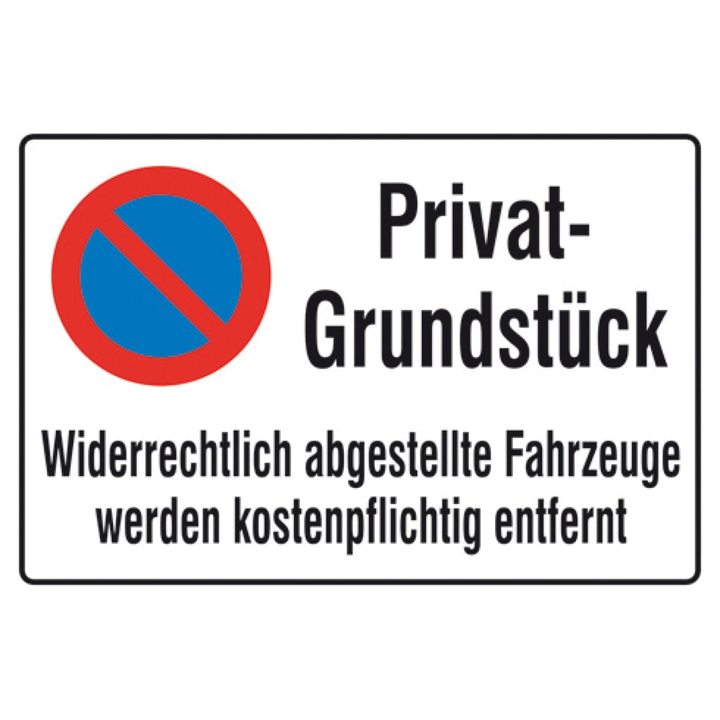 Halteverbotsschild "Privatgrundstück"