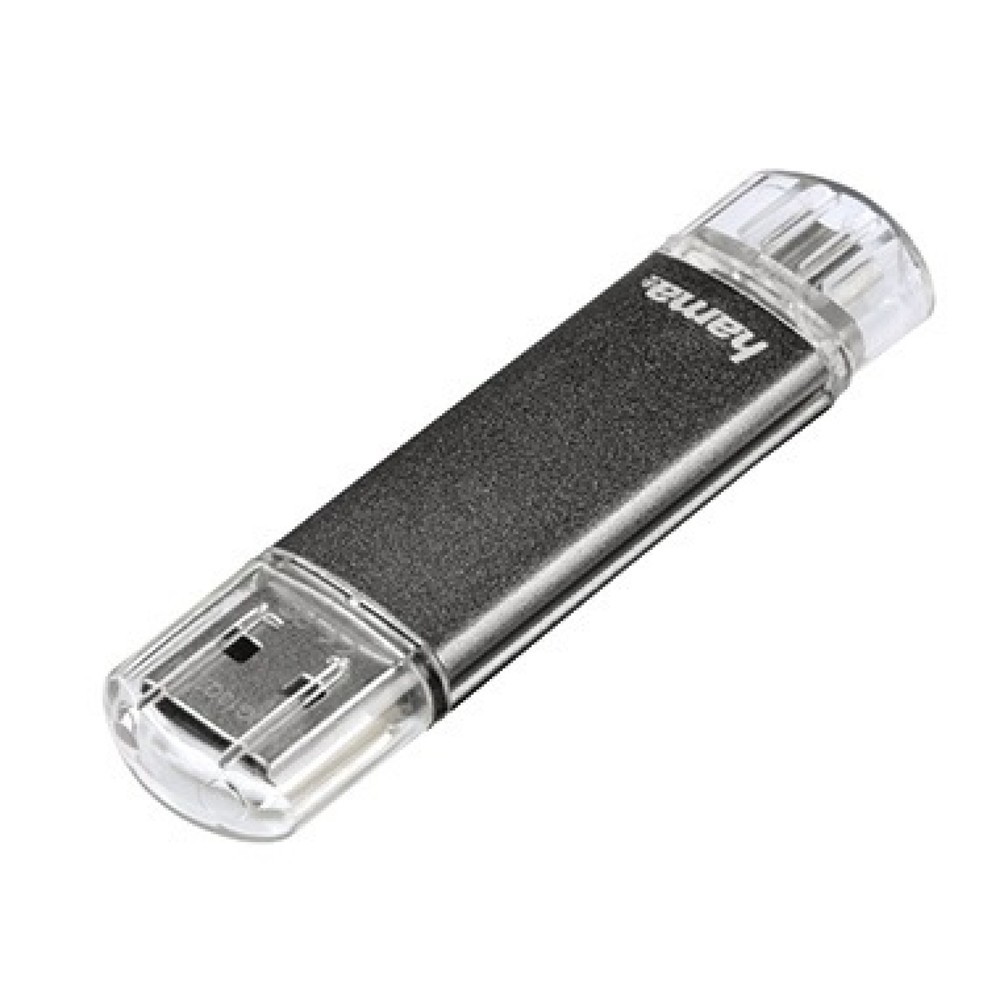 Produktabbildung: Hama USB-Stick FlashPen Laeta Twin 00123924 16GB 10MB/s USB 2.0 grau