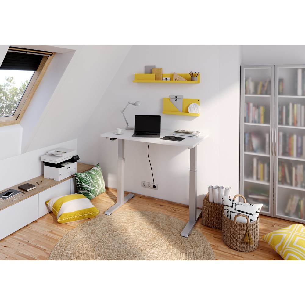 N° de l'image du produit 11 : Hammerbacher bureau, réglable en hauteur, l x P 1 600 x 800 mm, blanc