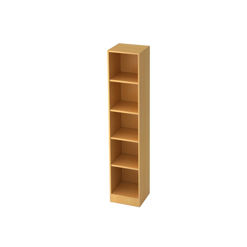 Hammerbacher Regal schmal 5OH mit Sockelblende Buche Produktabbildung: Hammerbacher Regal schmal 5OH mit Sockelblende Buche