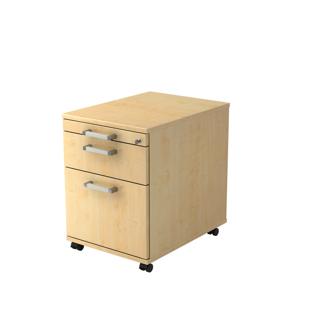 Hammerbacher Rollcontainer 58cm,1Schub,1HR,Schl.CE Ahorn Produktabbildung: Hammerbacher Rollcontainer 58cm,1Schub,1HR,Schl.CE Ahorn