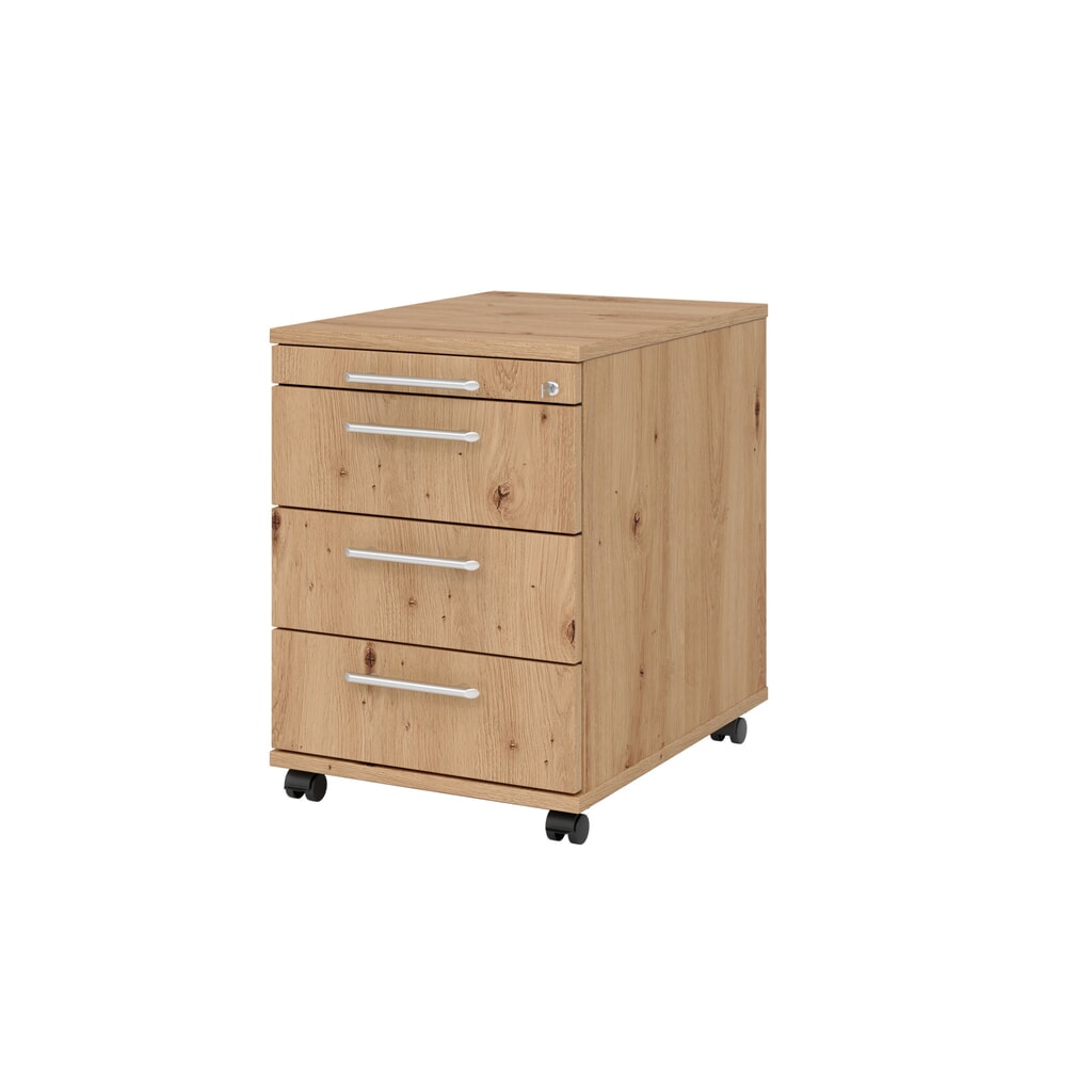 Hammerbacher Rollcontainer 58cm, 3Schübe,Schloß RE Asteich Produktabbildung: Hammerbacher Rollcontainer 58cm, 3Schübe,Schloß RE Asteich