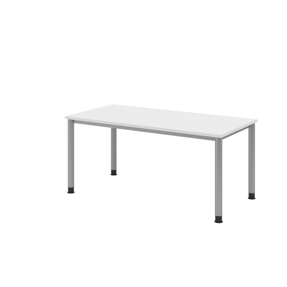 Produktabbildung: Hammerbacher Manuell höhenverstellbarer Schreibtisch Akzent, 4-Fuß Gestell, BxT 1.600 x 800 mm, weiß