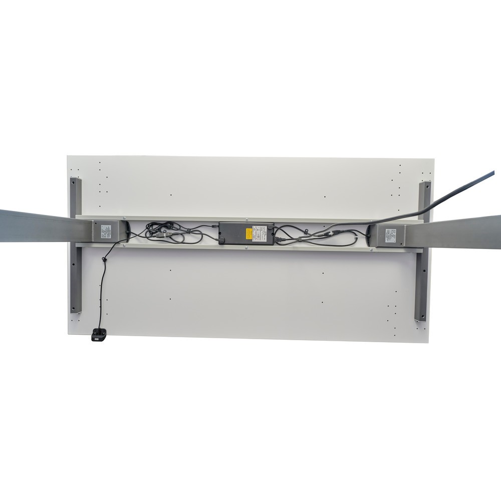 Produktabbildung Nr. 2: Hammerbacher Elektrisch höhenverstellbarer Schreibtisch 1-stufig, C-Fuß, BxT 1.800 x 800 mm,  Ahorn, silber