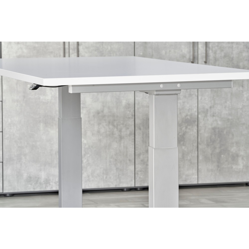 Produktabbildung Nr. 6: Hammerbacher Elektrisch höhenverstellbarer Schreibtisch 1-stufig, C-Fuß, BxT 1.800 x 800 mm,  Ahorn, silber