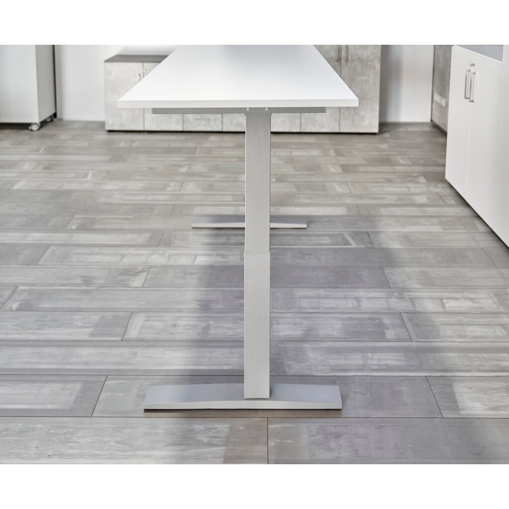 Produktabbildung Nr. 11: Hammerbacher Elektrisch höhenverstellbarer Schreibtisch 1-stufig, C-Fuß, BxT 1.800 x 800 mm,  grau, silber