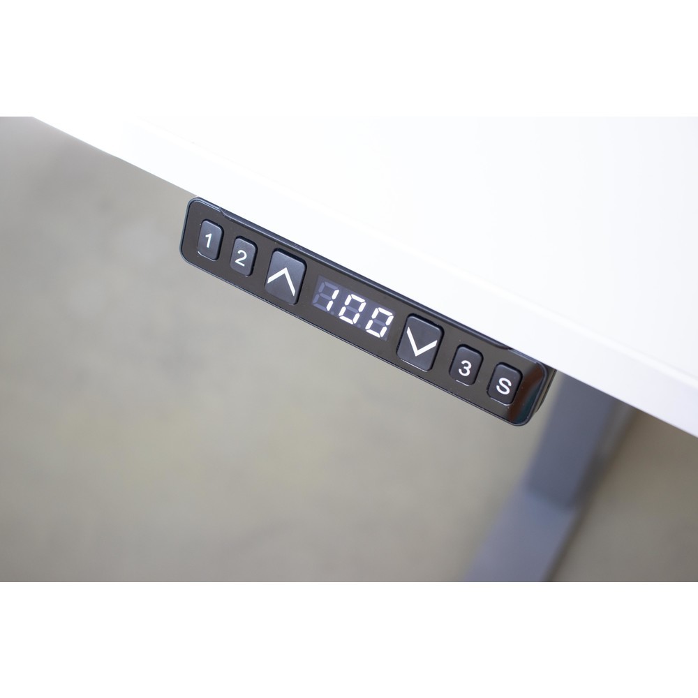 Produktabbildung Nr. 2: Hammerbacher Elektrisch höhenverstellbarer Schreibtisch 2-stufig, Memory-Schalter, C-Fuß, BxT 1.800 x 800 mm, Buche, graphit