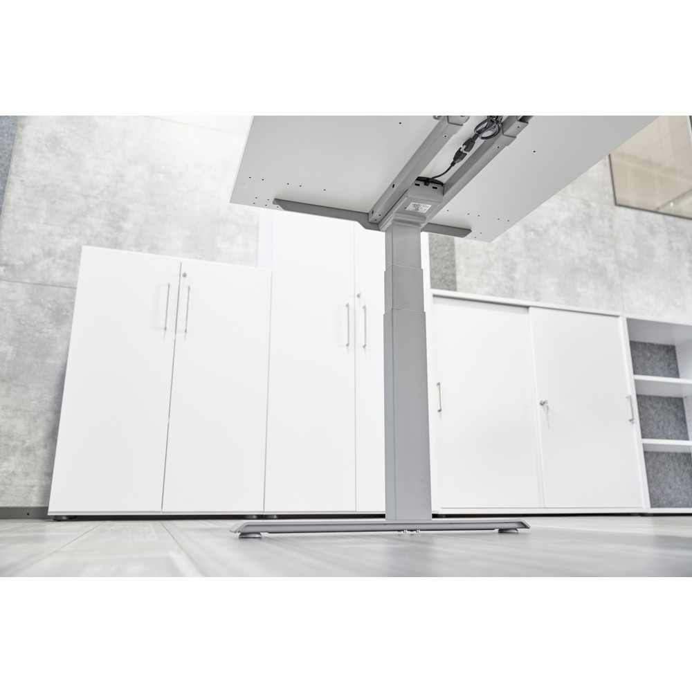 Produktabbildung Nr. 4: Hammerbacher Elektrisch höhenverstellbarer Schreibtisch 2-stufig, Memory-Schalter, C-Fuß, BxT 1.800 x 800 mm, Buche, graphit