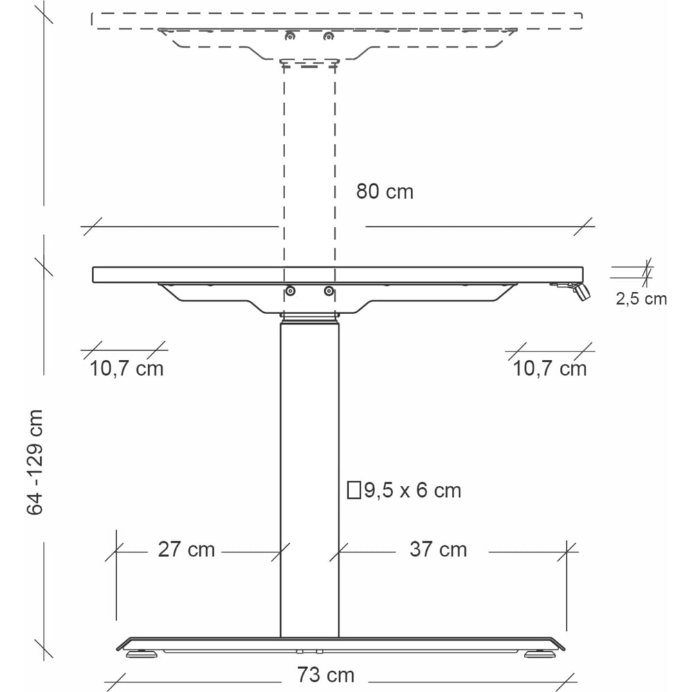 Produktabbildung Nr. 10: Hammerbacher Elektrisch höhenverstellbarer Schreibtisch 2-stufig, Memory-Schalter, C-Fuß, BxT 1.800 x 800 mm, Buche, graphit
