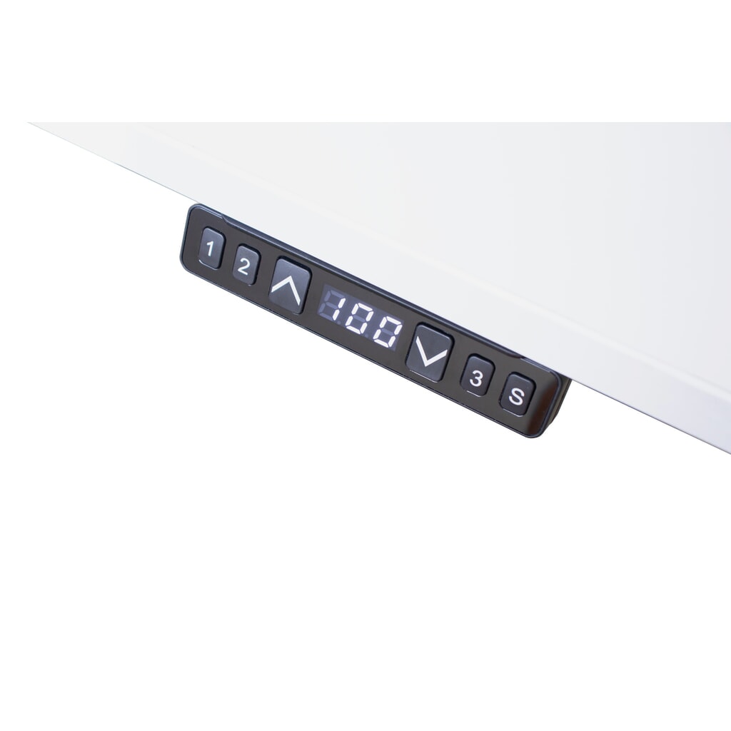 Produktabbildung Nr. 6: Hammerbacher Elektrisch höhenverstellbarer Schreibtisch 2-stufig, Memory-Schalter, C-Fuß, BxT 1.600 x 800 mm, grau, weiß