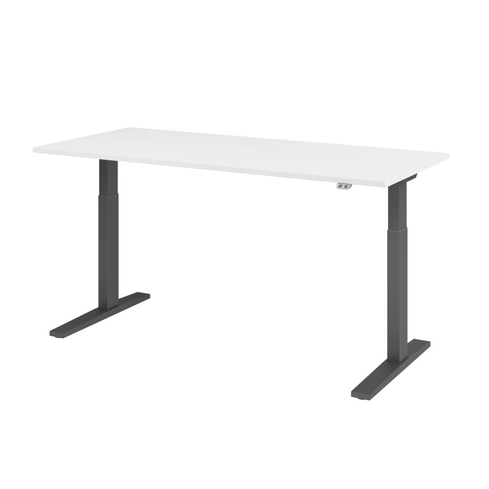 Produktabbildung Nr. 1: Hammerbacher Elektrisch höhenverstellbarer Schreibtisch 1-stufig, C-Fuß, BxT 1.800 x 800 mm,  weiß, graphit