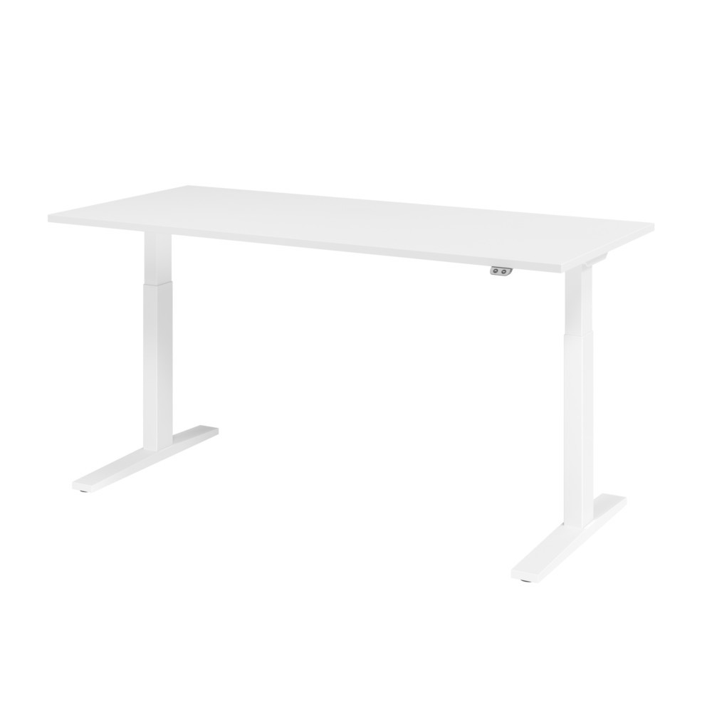 Produktabbildung Nr. 1: Hammerbacher Schreibtisch, C-Fuß, elektrisch höhenverstellbar 1-stufig, BxT 1.800 x 800 mm,  weiß, weiß
