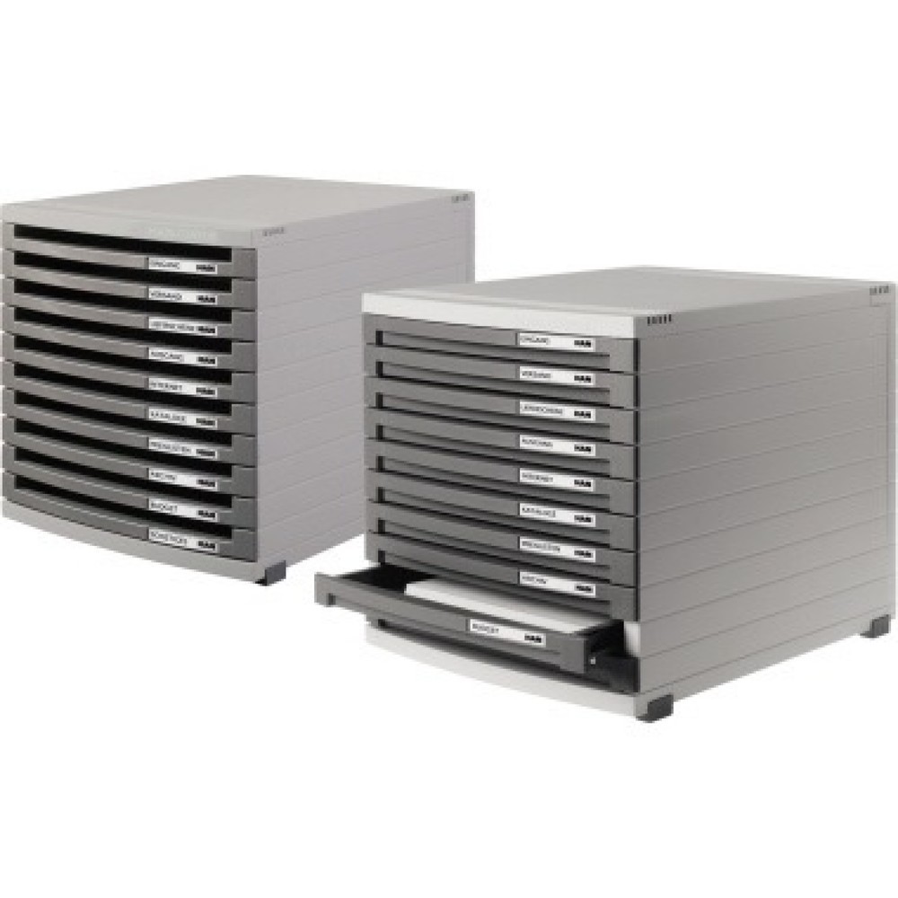 Produktabbildung Nr. 3: HAN Schubladenbox CONTUR 1510-0-19 A4/B4/C4 10Schübe offen l.gr/d.gr