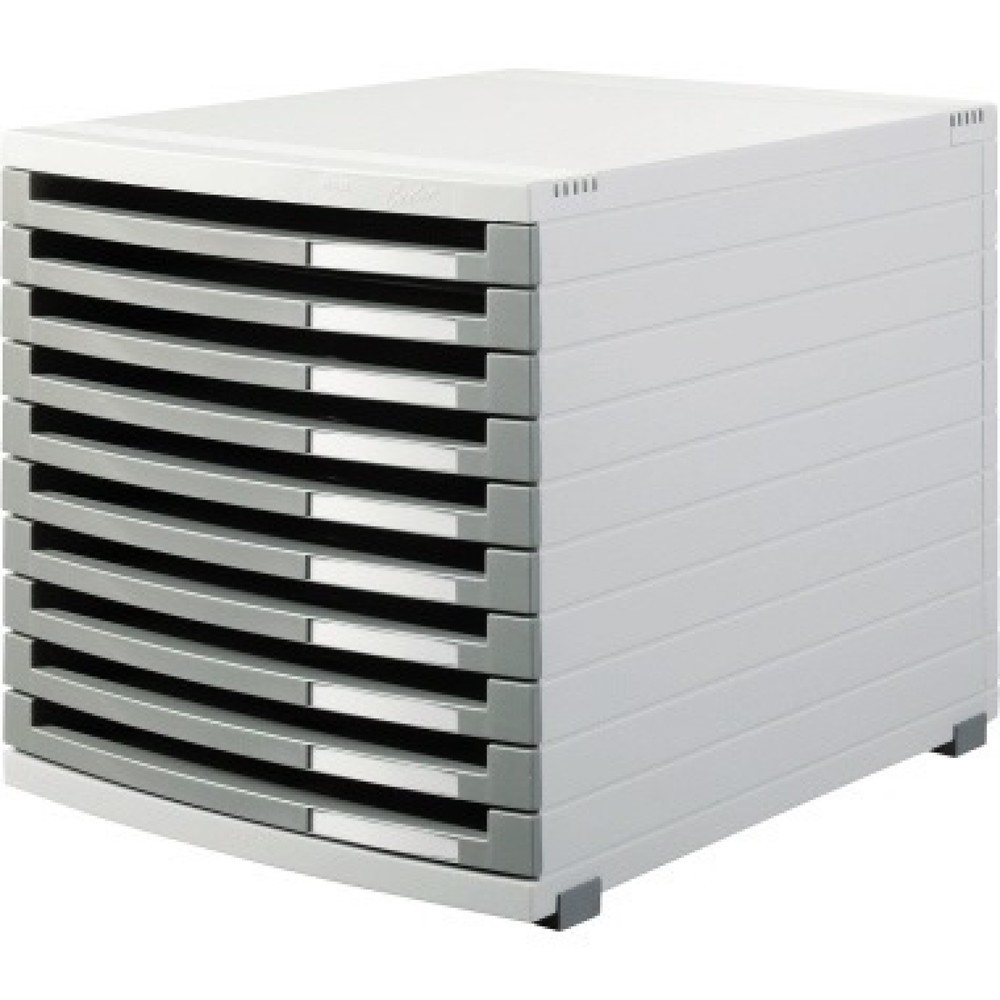 Produktabbildung: HAN Schubladenbox CONTUR 1510-0-19 A4/B4/C4 10Schübe offen l.gr/d.gr
