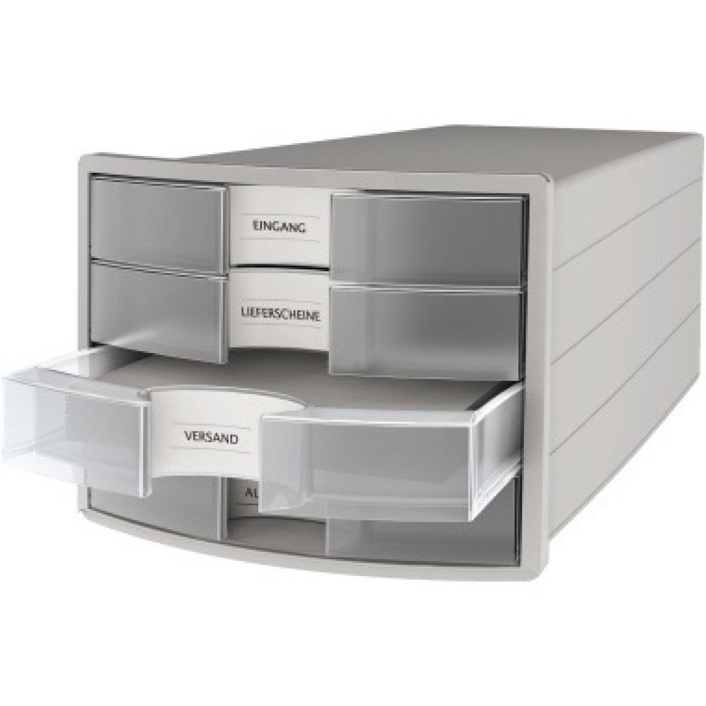 Produktabbildung: HAN Schubladenbox IMPULS 1012-63 DIN A4/C4 4Fächer geschl. l.gr/tr