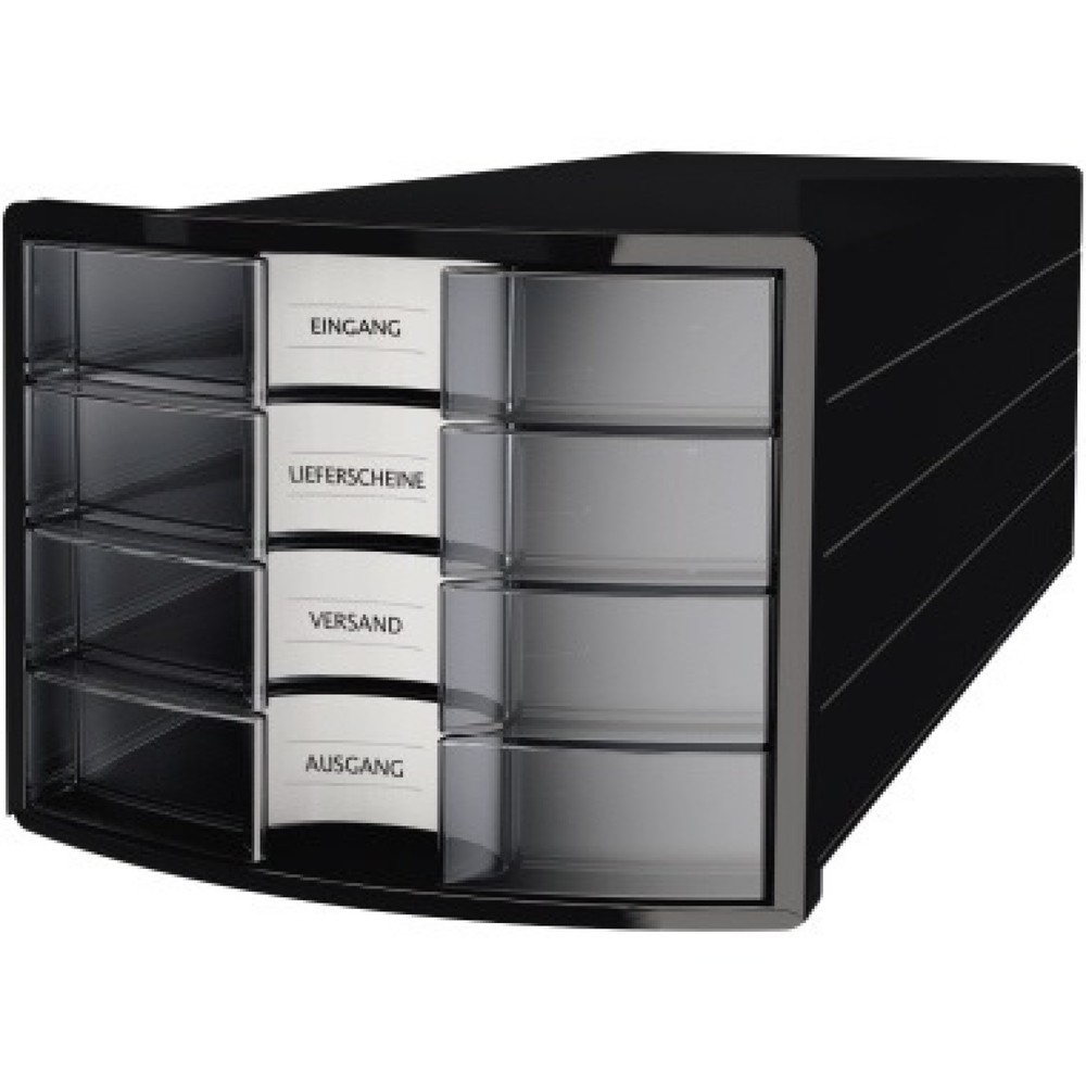 Produktabbildung: HAN Schubladenbox IMPULS 1012-363 DIN A4/C4 4Fächer geschl. sw/tr