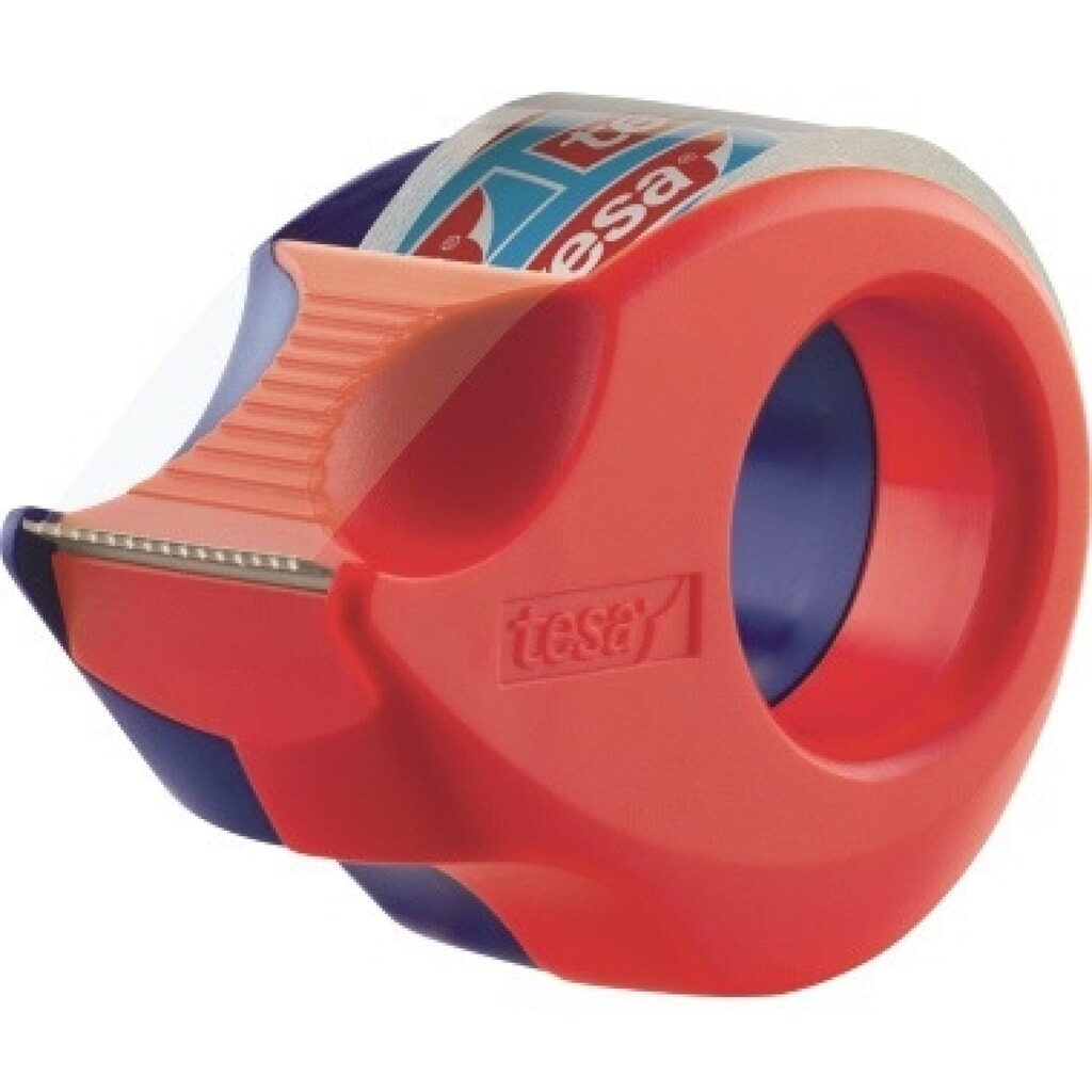 tesa® Handabroller Mini 57858-00000 19mmx10m rot/blau Produktabbildung: tesa® Handabroller Mini 57858-00000 19mmx10m rot/blau