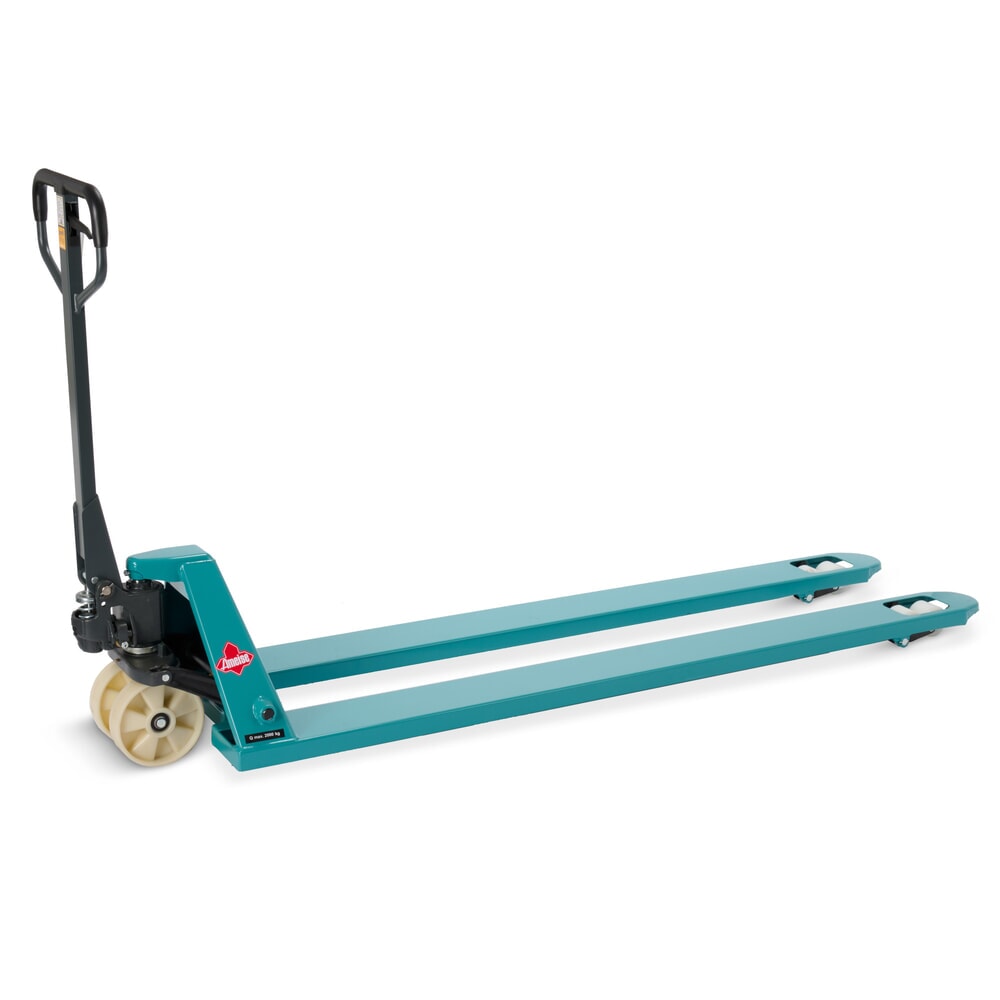 Produktabbildung: Handhubwagen Ameise® PTM 2.0, Tragfähigkeit 2.000 kg, Gabellänge 2.000 mm, Nylon, Tandemrollen