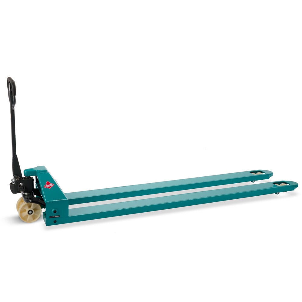 Produktabbildung: Handhubwagen Ameise® PTM 2.0, Tragfähigkeit 2.000 kg, Gabellänge 2.500 mm, Nylon, Tandemrollen