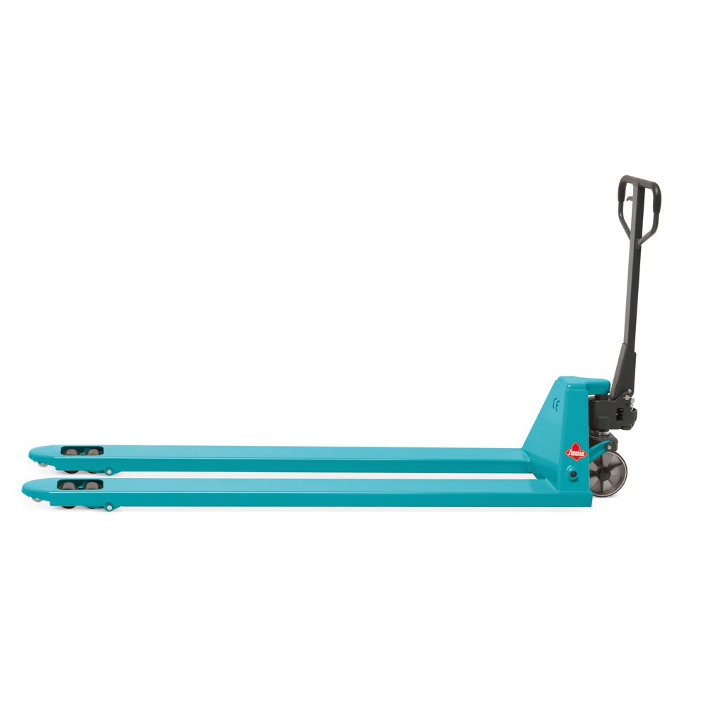 Produktabbildung Nr. 5: C-Ware Handhubwagen Ameise®, TK 2.000 kg, GL 2.500 mm, Polyurethan, Tandemrollen, RAL 5018 türkisblau