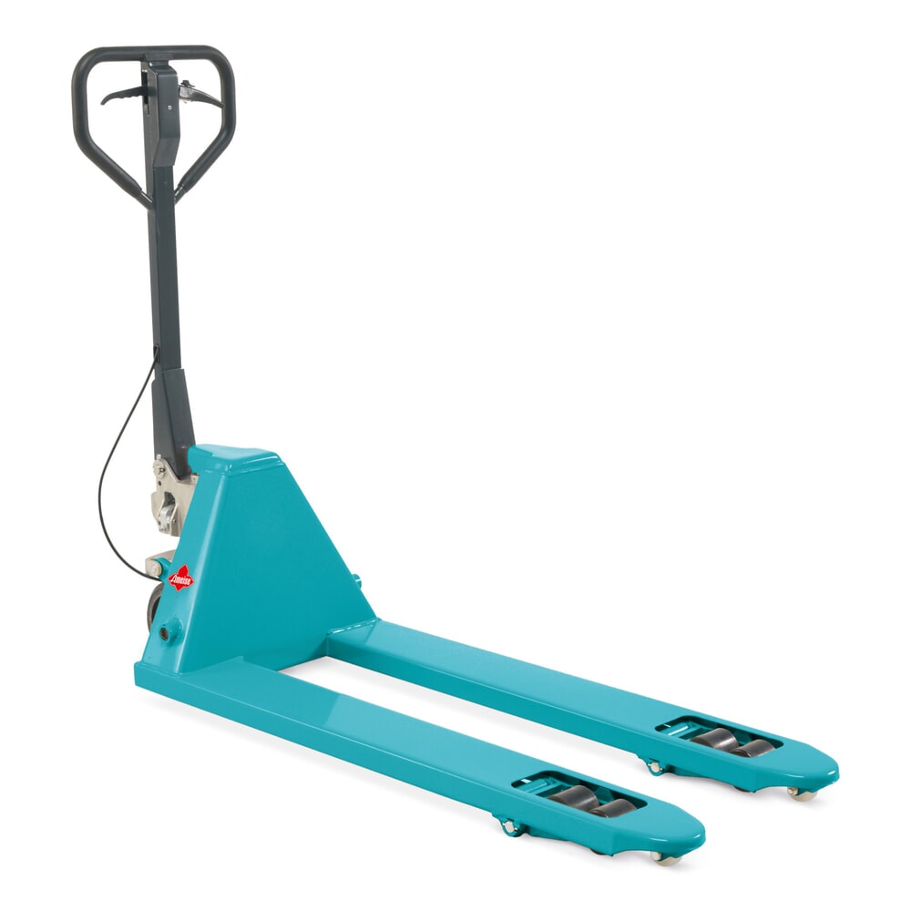 Produktabbildung Nr. 5: C-Ware Handhubwagen Ameise® mit Bremse, GL 1.150 mm, Vollgummi/Polyurethan, Tandemrollen, RAL 5018 türkisblau