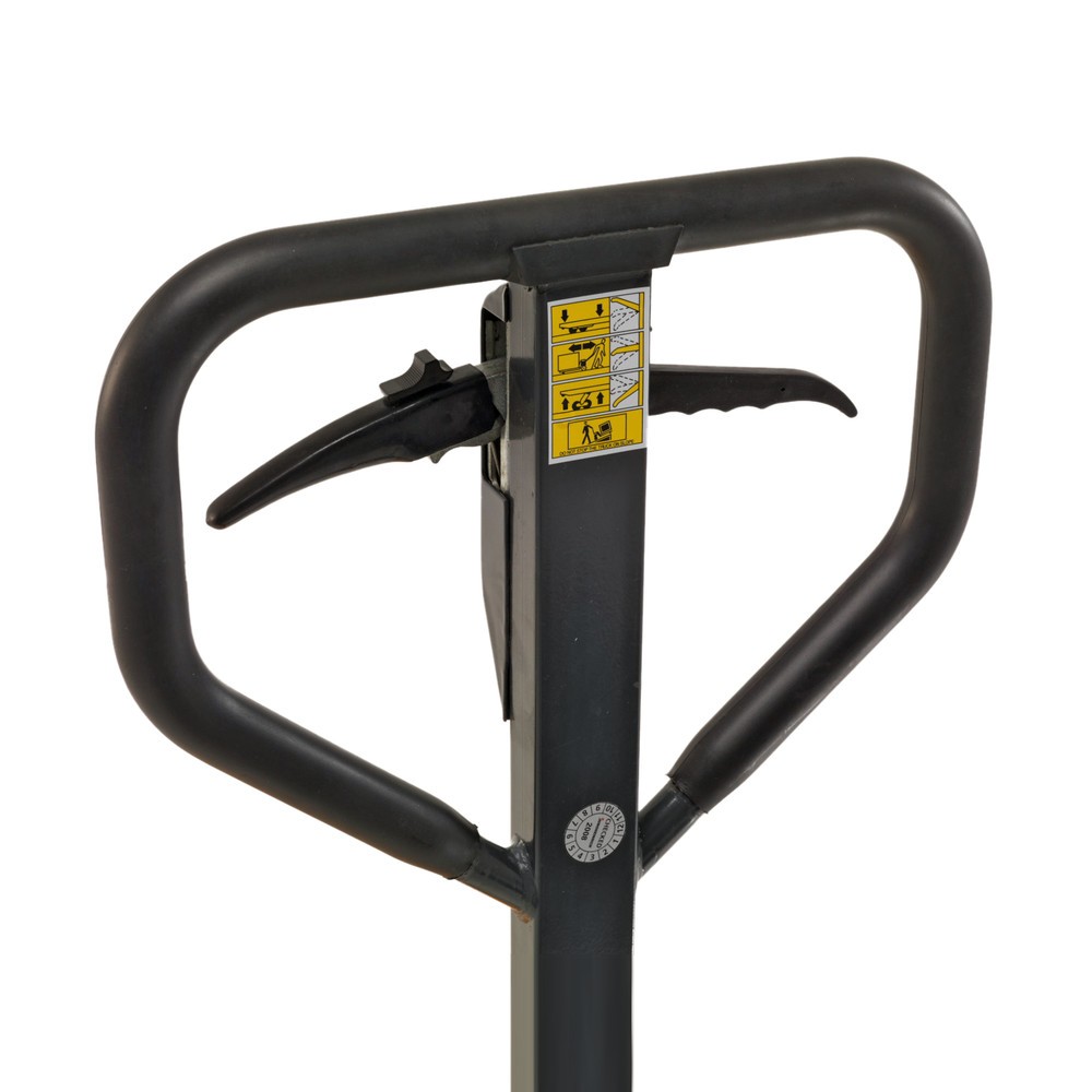 Produktabbildung Nr. 2: C-Ware Handhubwagen Ameise® mit Bremse, GL 1.150 mm, Vollgummi/Polyurethan, Tandemrollen, RAL 5018 türkisblau
