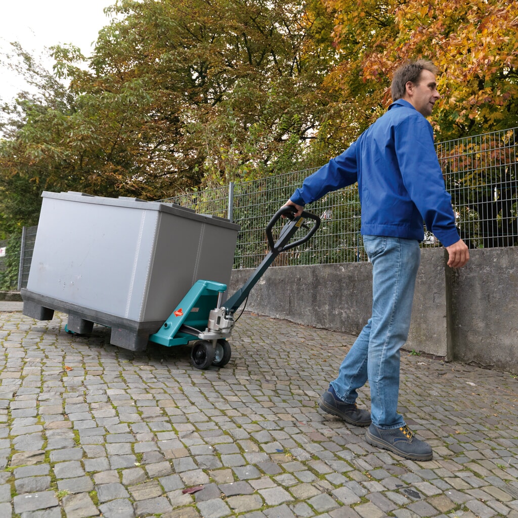 Produktabbildung Nr. 14: Handhubwagen Ameise® PTM 2.5 mit Handbremse, Tragfähigkeit 2.500 kg, Gabellänge 1.150 mm, Vollgummi/Polyurethan, Tandemrollen