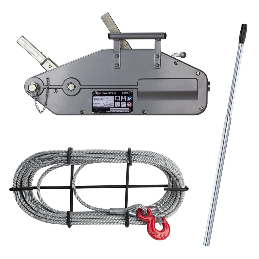 Handseilwinde/Seilzug, Seillänge 20 m, TK 1.600 kg Produktabbildung: Handseilwinde/Seilzug, Seillänge 20 m, TK 1.600 kg