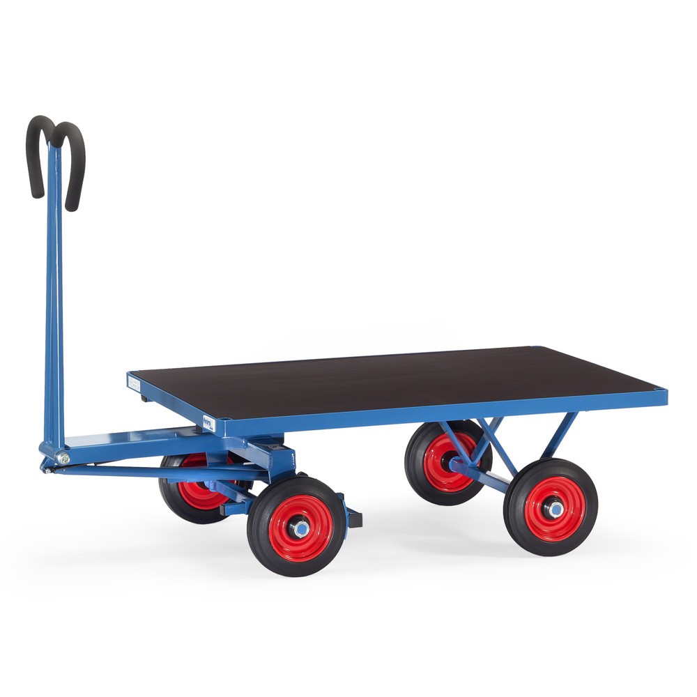 Product afbeelding: Handtrekwagen fetra® zonder wanden, laadvlak bxd 800 x 1.200 mm, draagvermogen 700 kg, volrubber banden