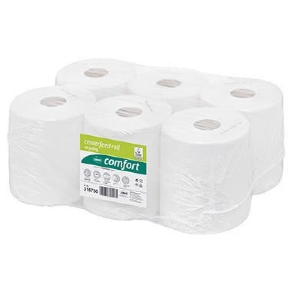 Produktabbildung: Wepa Handtuchrolle ECO 316750 19,5x35cmx138m hochweiß 6 Rl./Pack.
