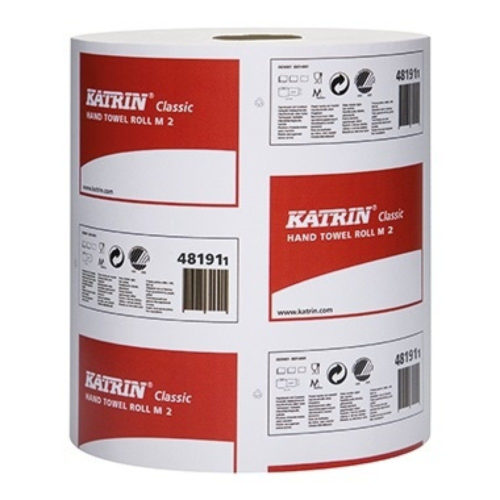 Produktabbildung: Katrin Handtuchrolle Classic M2 481911 205x380mm weiß 6 Rl./Pack.